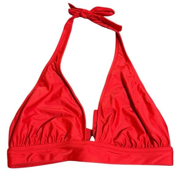 J.Crew Other - NWT J.Crew Halter Tie Bikini Top Small Red Lined Beach Swim Classic Ocean UPF